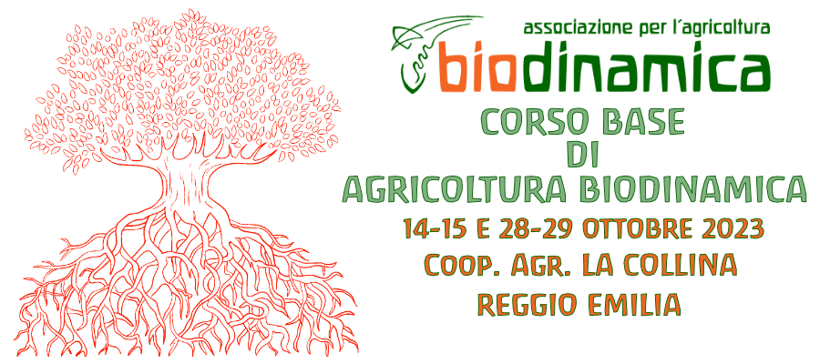 SAVE THE DATE – Corso nazionale di Agricoltura Biodinamica. Reggio Emilia 14-15 ottobre e 28-29 ottobre 2023